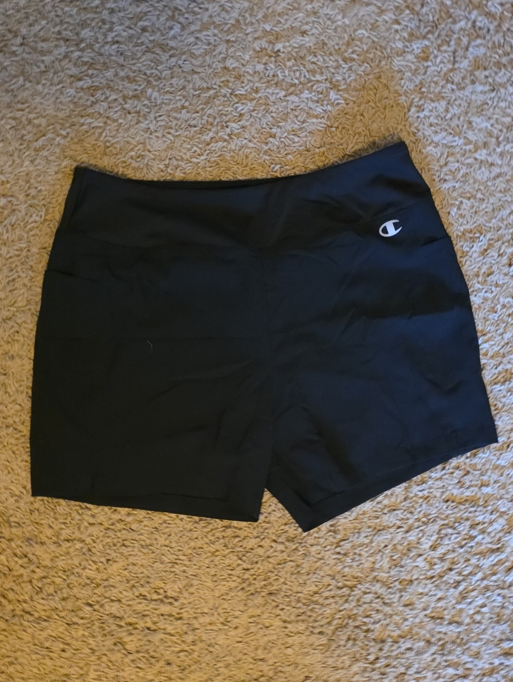 Champion Black Women’s Athletic Shorts with Logo
